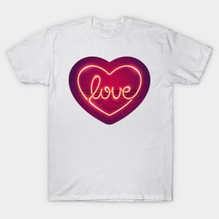 Love Heart Neon Sign T-Shirt